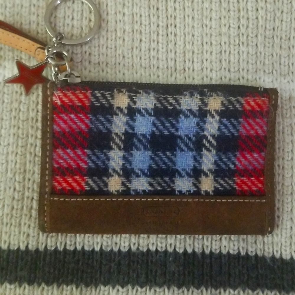 Coach plaid key/ card holder.